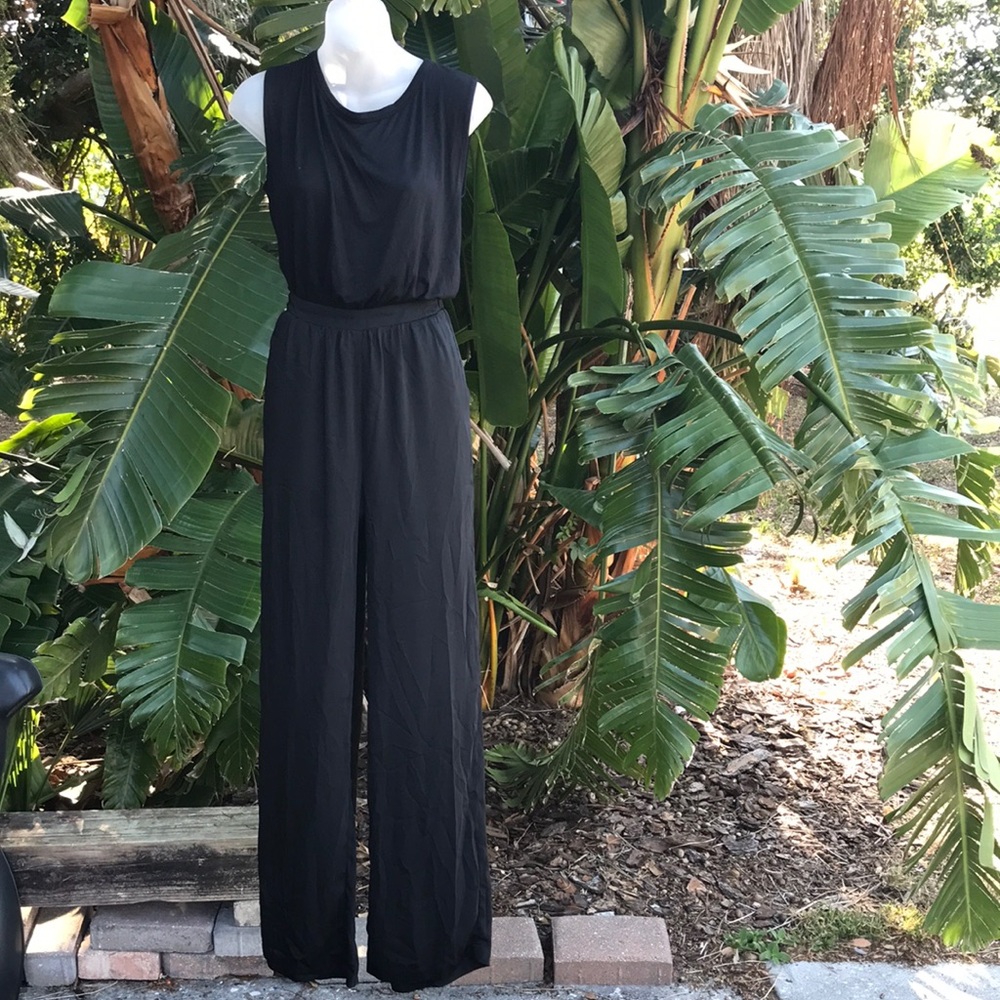 BCBG wide leg jumpsuit with sheer back